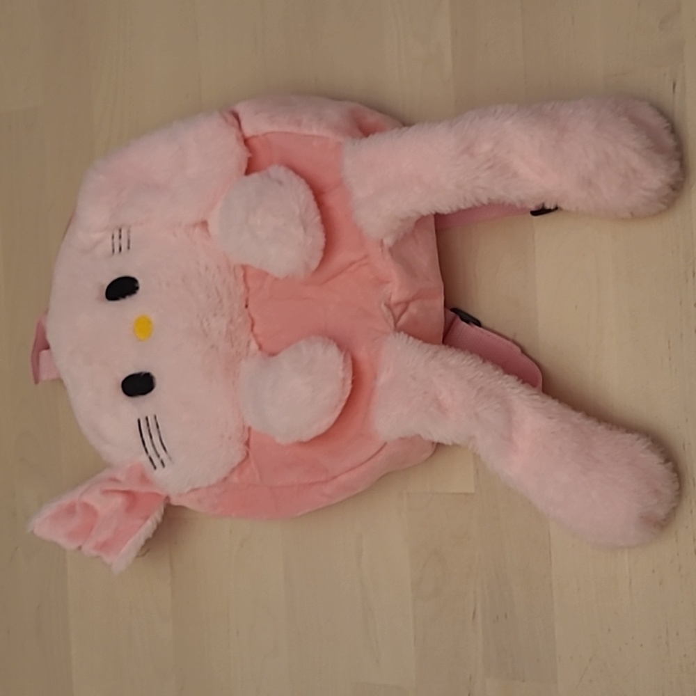 NWOT Unbranded Pink Bunny Floppy Earred Backpack with Adjustable Straps